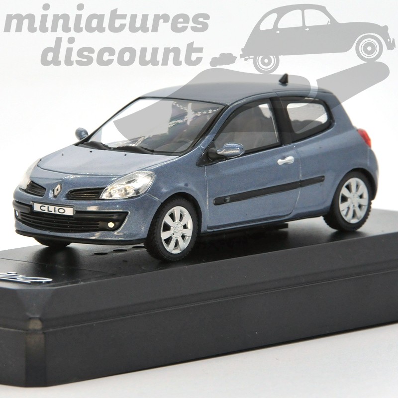 Miniature Renault Clio 2005 gris-bleu Solido 1/43 avec boîte
