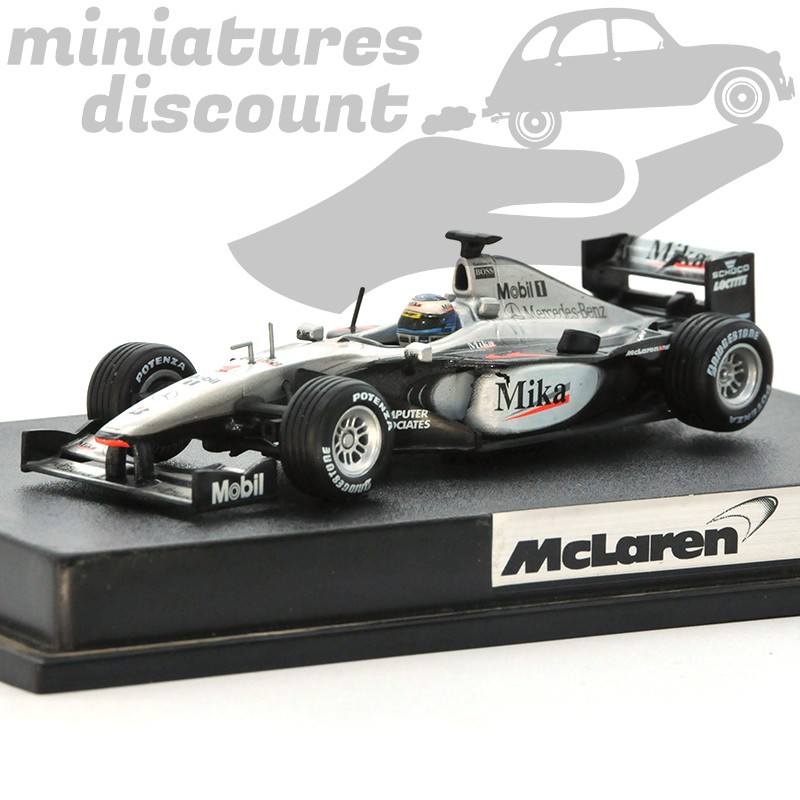 MINIATURE MCLAREN MERCEDES MP4-15 MIKA HÄKKINEN HOTWHEELS AVEC BOÎTE (GRIS FONCÉ) - HOTWEELS - 1/43ème en boite