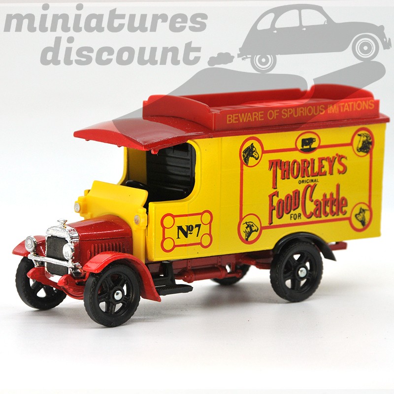 MINIATURE FOURGON THORNYCROFT VAN 1926 THORLEY'S FOOD CATTLE CORGI CLASSICS AVEC BOÎTE (JAUNE) - CORGI - 1/43ème en boite