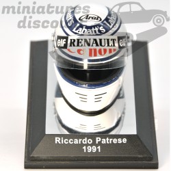 CASQUE MINIATURE RICARDO PATRESE RENAULT ELF CANON 1/6 AVEC BOÎTE (BLANC) - 1/6ème en boite