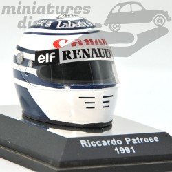 CASQUE MINIATURE RICARDO PATRESE RENAULT ELF CANON 1/6 AVEC BOÎTE (BLANC) - 1/6ème en boite
