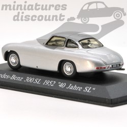 MINIATURE MERCEDES-BENZ 300 SL 1952 40 JAHRE SL MODEL MAX AVEC BOÎTE (GRIS CLAIR) - MODEL MAX - 1/43ème en boite