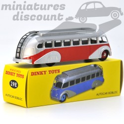 Miniature bus autocar Isobloc rouge et gris Dinky Toys repro 1/50 avec boîte