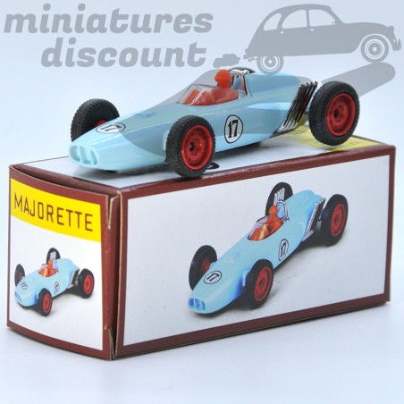 MINIATURE RACE CAR FORMULE 1 NUMÉRO 17 BLEU CLAIR FIRST EVER MAJORETTE AVEC BOÎTE (BLEU) - 3 inches 1/64ème en boite
