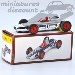 Miniature Race Car Formule 1 numéro 1 chrome First Ever Majorette 3 inches 1/64 avec boîte