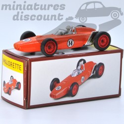 Miniature Race Car Formule 1 numéro 14 orange First Ever Majorette 3 inches 1/64 avec boîte