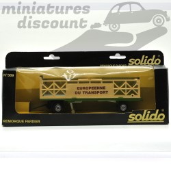 MINIATURE REMORQUE FARDIER EUROPÉENNE DU TRANSPORT ANCIENNE SOLIDO N°389 D'ORIGINE (BLANC) - SOLIDO - 1/50ème en boite