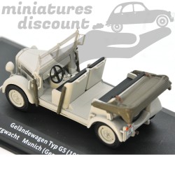 MINIATURE GELÄNDEWAGEN TYP G5 DEUTSCHE BERGWACHT MUNICH 1940 MILITAIRE AVEC BOÎTE (GRIS) - 1/43ème en boite
