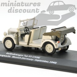 MINIATURE GELÄNDEWAGEN TYP G5 DEUTSCHE BERGWACHT MUNICH 1940 MILITAIRE AVEC BOÎTE (GRIS) - 1/43ème en boite