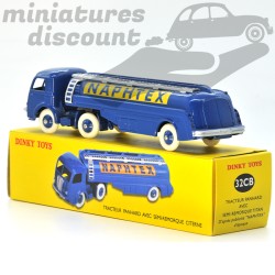 MINIATURE TRACTEUR PANHARD AVEC SEMI-REMORQUE CITERNE NAPHTEX DINKY TOYS REPRO AVEC BOÎTE (BLEU) - DINKY TOYS - 1/43ème en boite