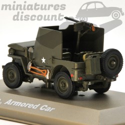 MINIATURE JEEP WILLYS ARMORED CAR MILITAIRE AVEC BOÎTE (VERT MILITAIRE) - 1/43ème en boite