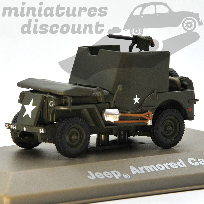 Miniature Jeep Willys Armored Car militaire 1/43 avec boîte