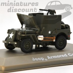 MINIATURE JEEP WILLYS ARMORED CAR MILITAIRE AVEC BOÎTE (VERT MILITAIRE) - 1/43ème en boite