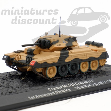 MINIATURE CHAR CRUISER MK VI CRUSADER II LIBYE 1942 AVEC BOÎTE (SABLE) - 1/72ème en boite