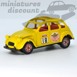 Miniature Citroën 2CV jaune n°18 Solido n°1359 1/43 avec boîte d’origine