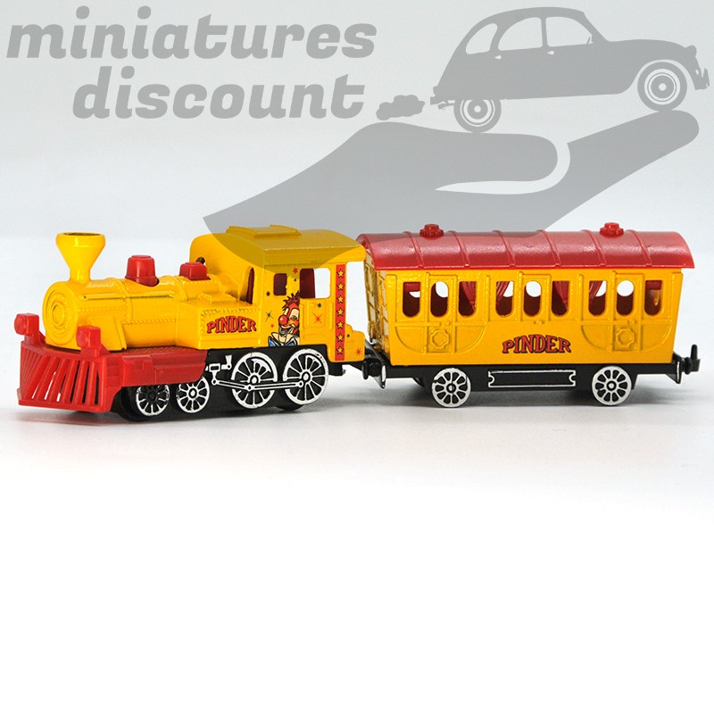 Miniature locomotive et wagon Cirque Pinder Majorette 1/87 sous blister