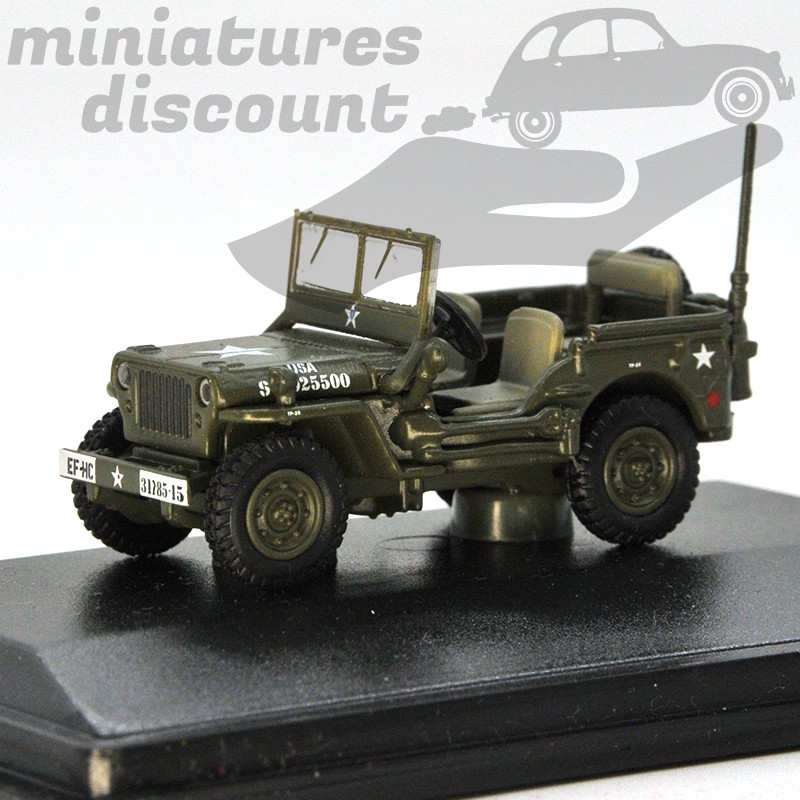 MINIATURE JEEP WILLYS US ARMY OXFORD AVEC BOÎTE (VERT MILITAIRE) - OXFORD - 1/76ème en boite