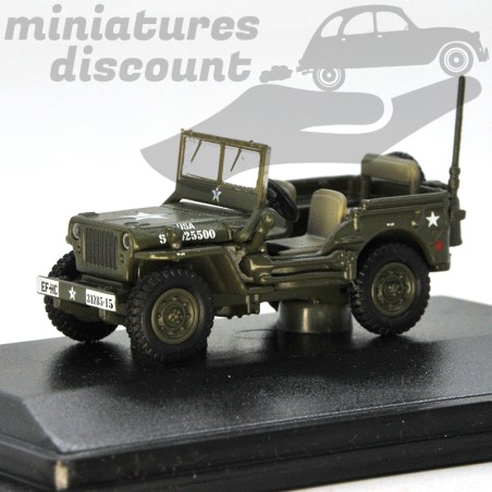 MINIATURE JEEP WILLYS US ARMY OXFORD AVEC BOÎTE (VERT MILITAIRE) - OXFORD - 1/76ème en boite