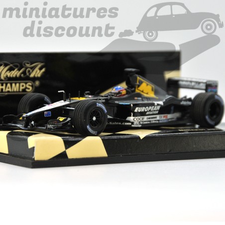 MINIATURE MINARDI EUROPEAN PS01 PILOTÉE PAR F. ALONSO (NOIR) - MINICHAMPS - 1/43ème en boite