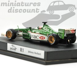 JAGUAR R1 PILOTÉE PAR JOHNNY HERBERT (VERT) - HOTWEELS - 1/43ème en boite