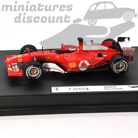FERRARI F2004 HOT-WHEELS PILOTÉE PAR RUBENS BARRICHELLO (ROUGE) - HOT WHEELS - 1/43ème en boite