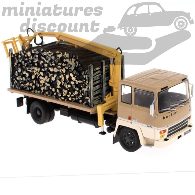 BERLIET GR 260, CAMION GRUE TRANSPORT DE BOIS (BEIGE) - IXO - 1/43ème sous blister