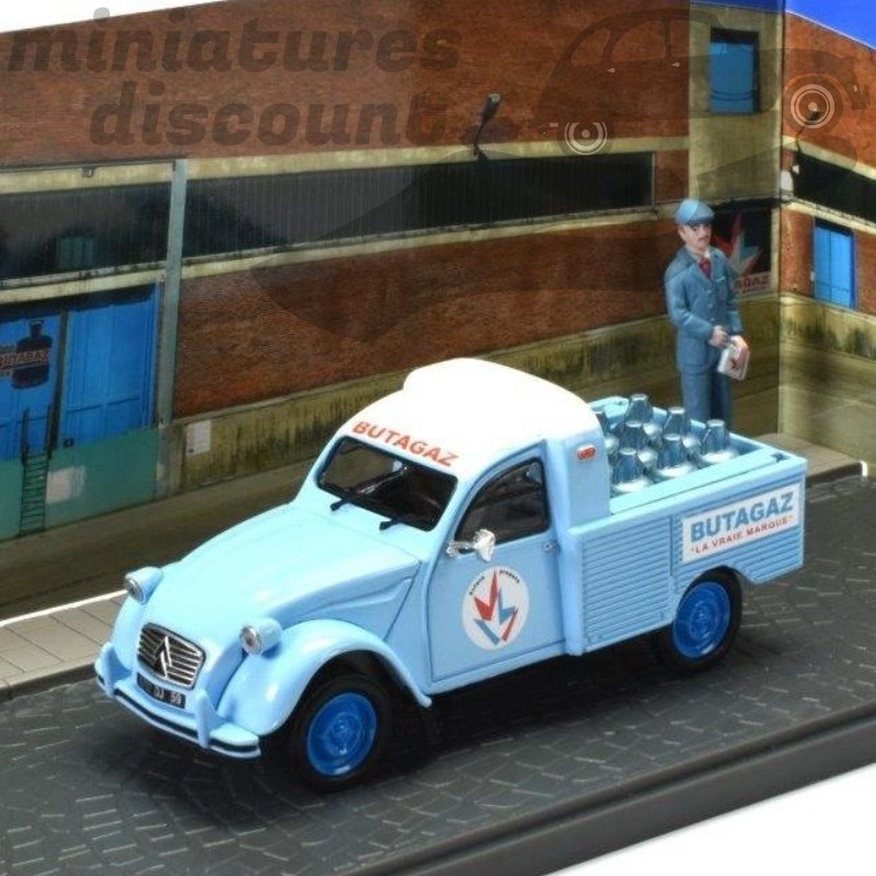 CITROËN 2CV PICK-UP "BUTAGAZ" + 1 FIGURINE (BLEU) - 1/43ème en boite