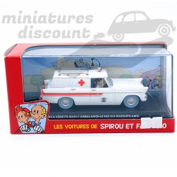 SIMCA VEDETTE MARLY AMBULANCE "LE NID DES MARSUPILAMIS" SPIROU (BLANC) - 1/43ème en boite