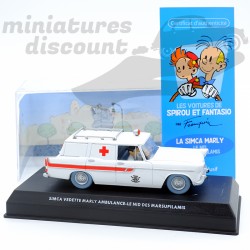 SIMCA VEDETTE MARLY AMBULANCE "LE NID DES MARSUPILAMIS" SPIROU (BLANC) - 1/43ème en boite