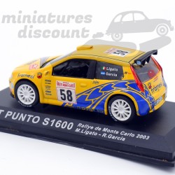 FIAT PUNTO S1600 DU RALLYE MONTE EN 2003 (JAUNE) - 1/43ème sous blister