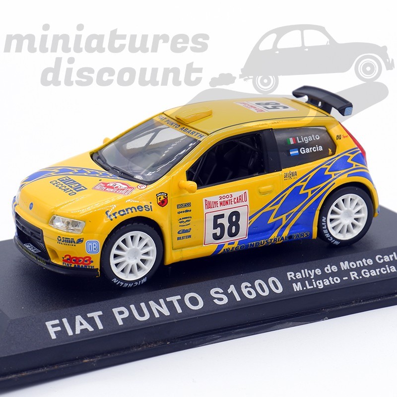 FIAT PUNTO S1600 DU RALLYE MONTE EN 2003 (JAUNE) - 1/43ème sous blister