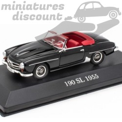 Mercedes-Benz 190 SL cabriolet noir intérieur rouge 1/43 avec boîte