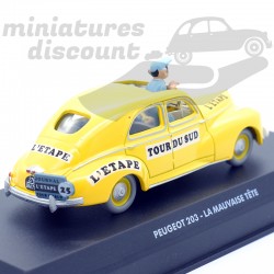 PEUGEOT 203 "LA MAUVAISE TÊTE" SPIROU (JAUNE) - 1/43ème en boite