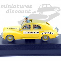 PEUGEOT 203 "LA MAUVAISE TÊTE" SPIROU (JAUNE) - 1/43ème en boite