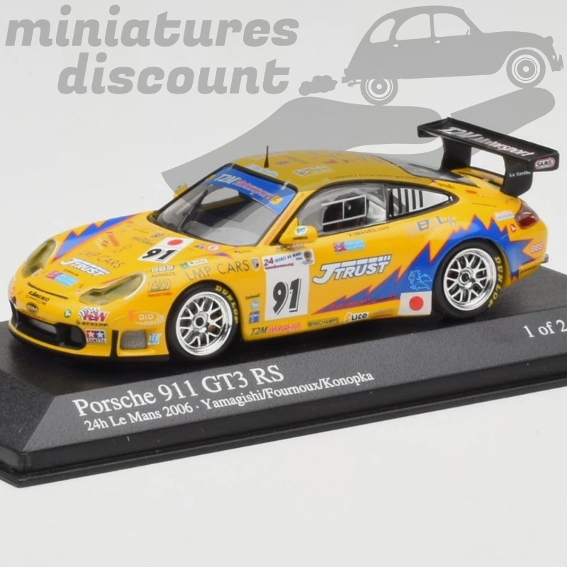 PORSCHE 911 GT3 RS 24H DU MANS 2006 SÉRIE LIMITÉE (JAUNE) - MINICHAMPS - 1/43ème en boite