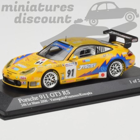 PORSCHE 911 GT3 RS 24H DU MANS 2006 SÉRIE LIMITÉE (JAUNE) - MINICHAMPS - 1/43ème en boite