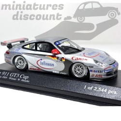 PORSCHE 911 GT3 RS SUPERCUP 2004 TEAM FAMBACHER SÉRIE LIMITÉE (GRIS CLAIR) - MINICHAMPS - 1/43ème en boite