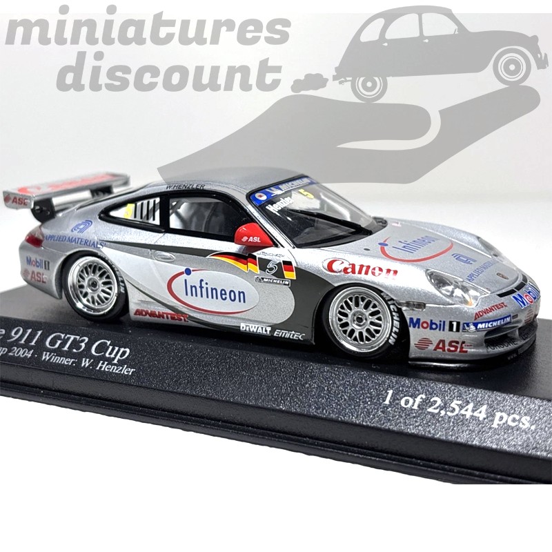 PORSCHE 911 GT3 RS SUPERCUP 2004 TEAM FAMBACHER SÉRIE LIMITÉE (GRISE) - MINICHAMPS - 1/43ème en boite