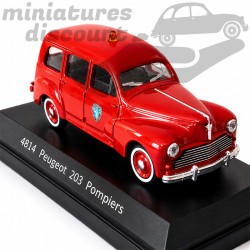 PEUGEOT 203 POMPIERS VITRÉE (ROUGE) - SOLIDO - 1/43ème en boite