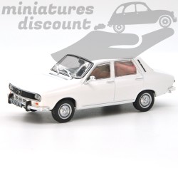 RENAULT 12 4 PORTES + FACADE DE MAGASIN ET FIGURINE (BLANC) - 1/43ème sous blister