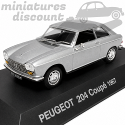 PEUGEOT 204 COUPÉ DE 1967 (GRIS) - 1/43ème sur socle
