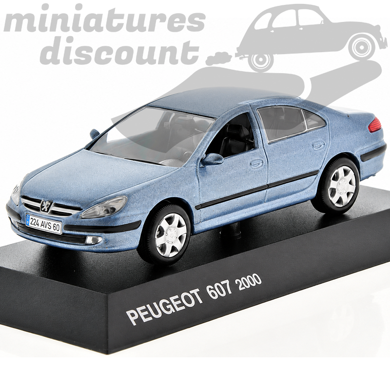 PEUGEOT 607 (BLEU) - 1/43ème sur socle