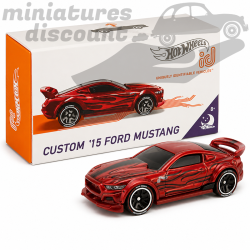 FORD MUSTANG CUSTOM '15 HOT WHEELS (ROUGE FONCÉ) - 1/64ème en boite