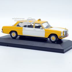 MERCEDES 240D LIMOUSINE (JAUNE BLANC) Taxi - 1/43ème sur socle