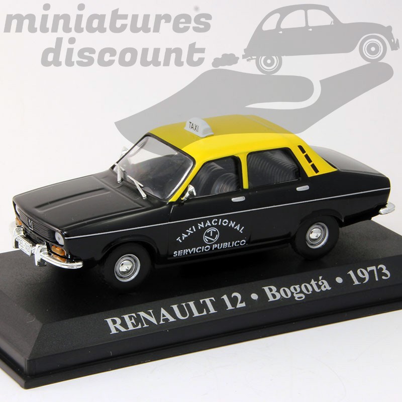 RENAULT 12 TAXI BOGOTÀ (NOIR JAUNE) - 1/43ème sur socle