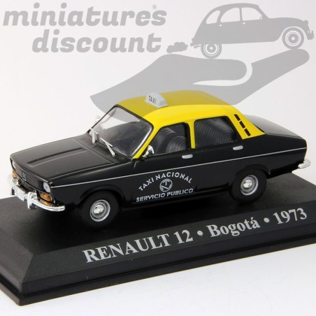 RENAULT 12 TAXI BOGOTÀ (NOIR JAUNE) - 1/43ème sur socle