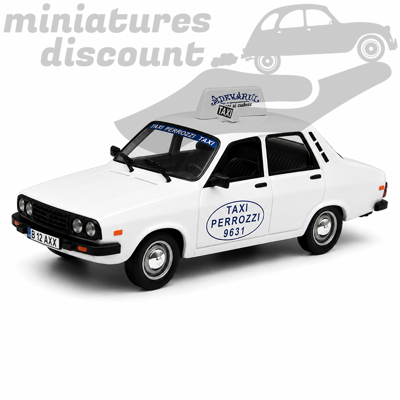 DACIA 1300 TAXI (BLANC) - 1/43ème sur socle