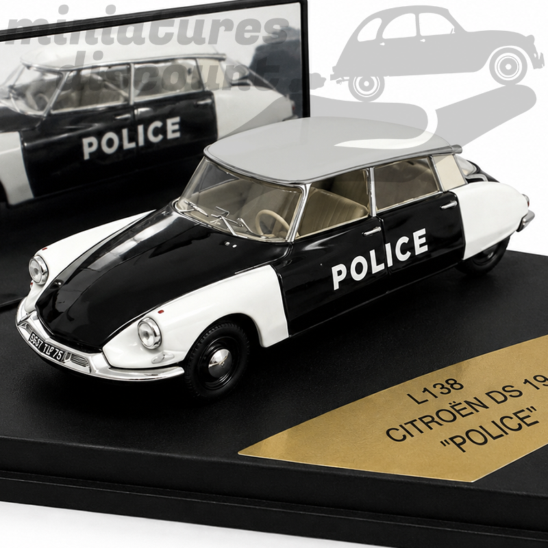 CITROËN DS 19 DE POLICE (NOIR) - VITESSE - 1/43ème en boite