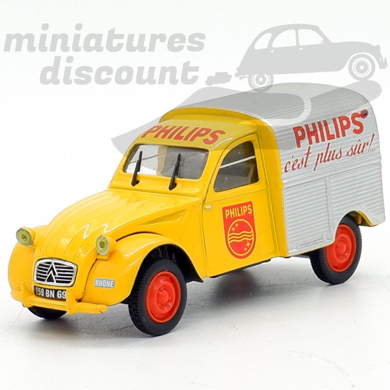 CITROËN 2CV FOURGONNETTE "PHILIPS" (JAUNE) - NOREV - 1/43ème sous blister