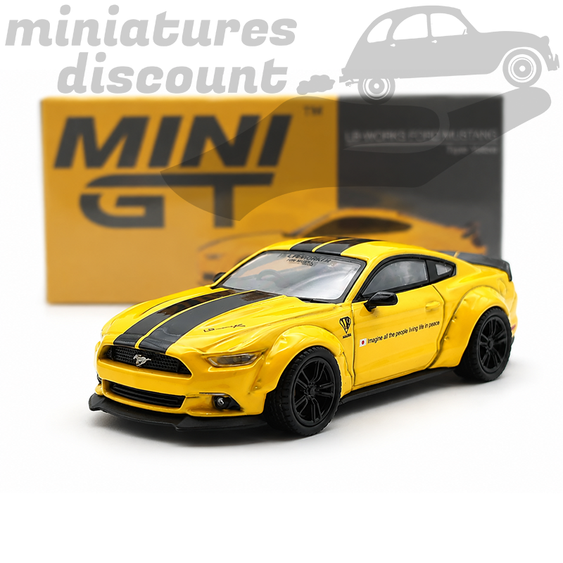 FORD MUSTANG LB-WORKS TRIPLE YELLOX (JAUNE) - MINI GT - 1/64ème en boite